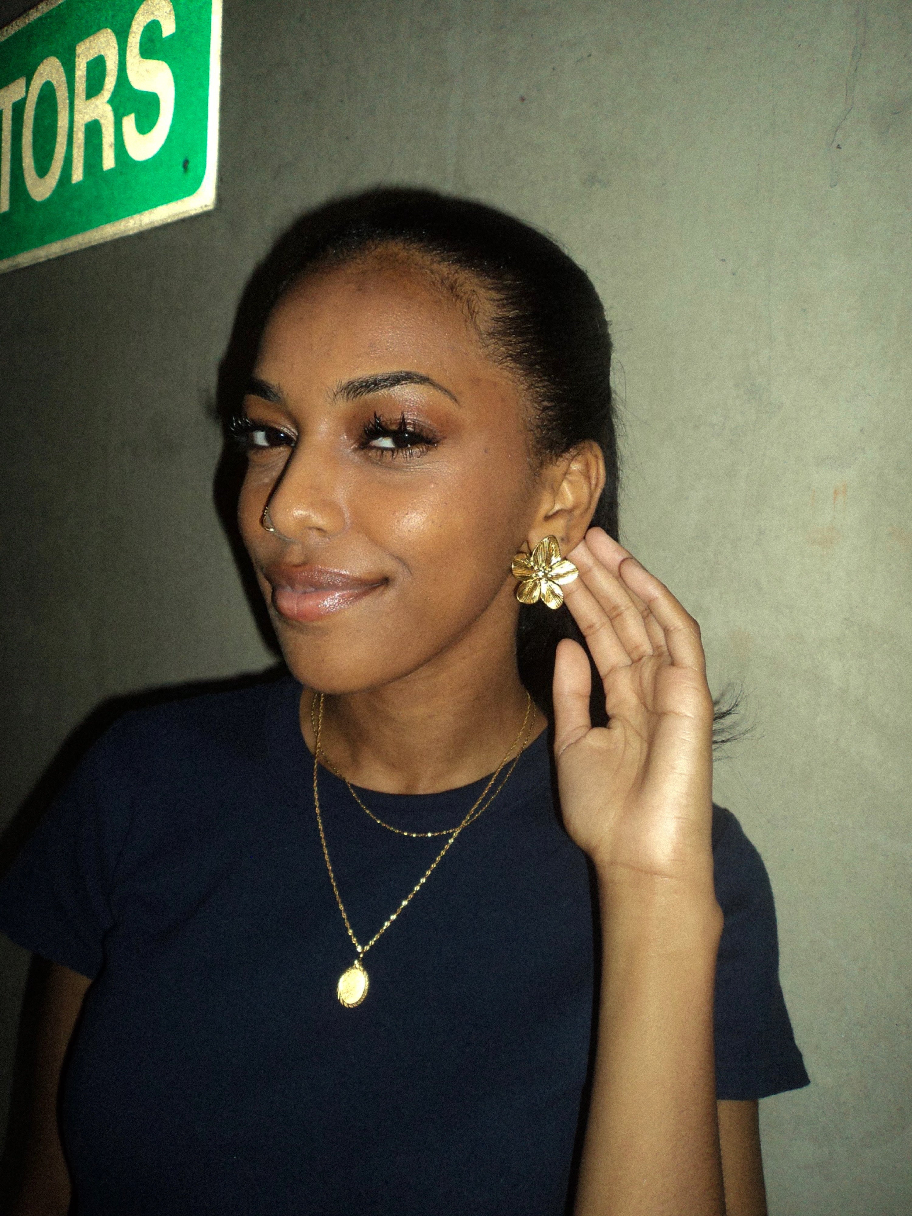 Metallic Flower Earrings