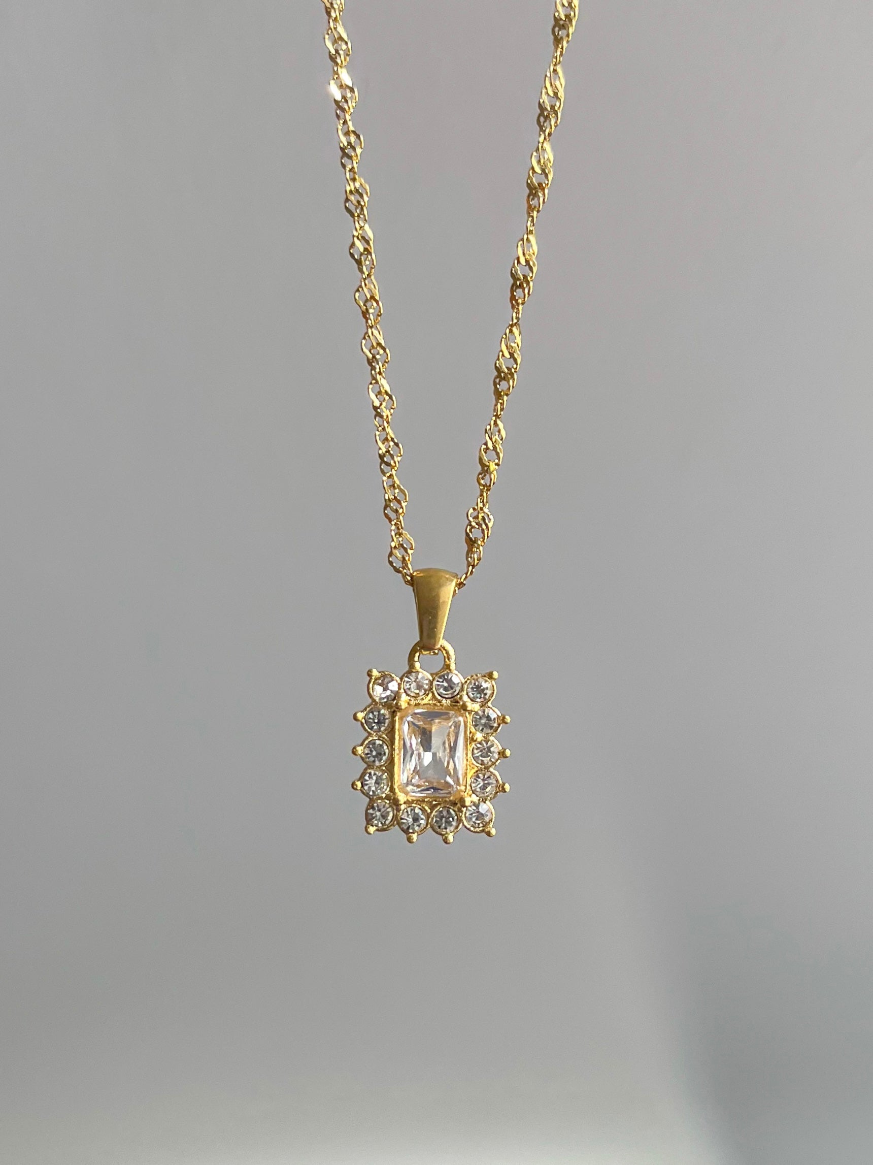 Square Crystal Necklace
