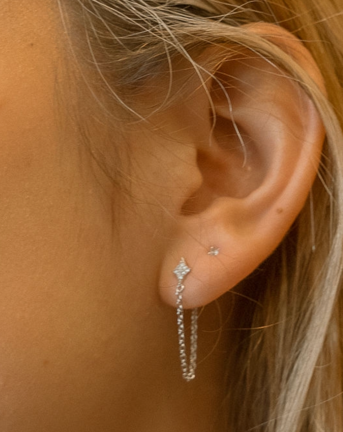 Diamond Chain Earrings