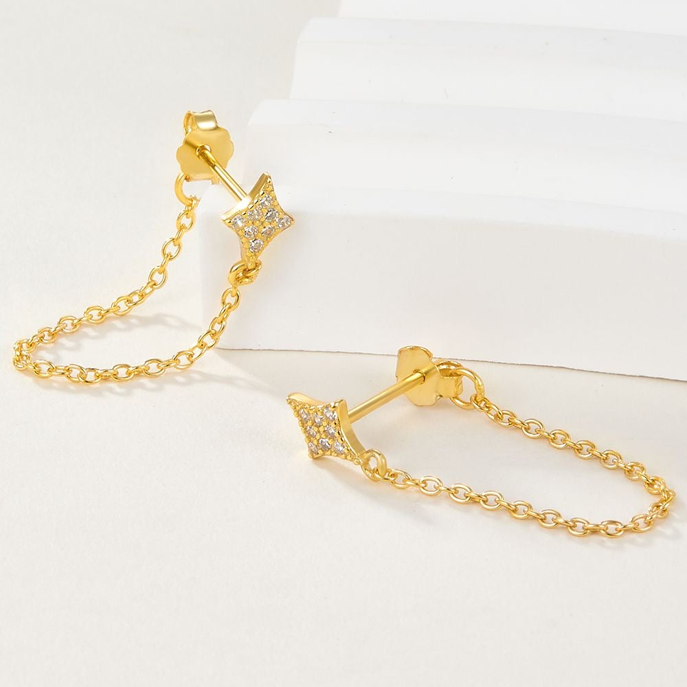 Diamond Chain Earrings