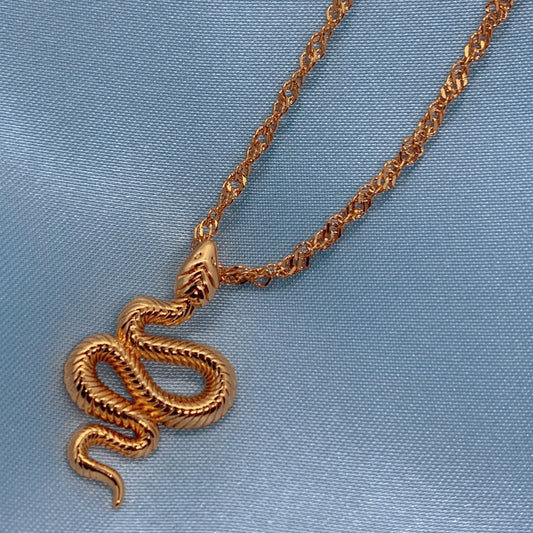 Snake Charm Necklace (16k Gold Plated)